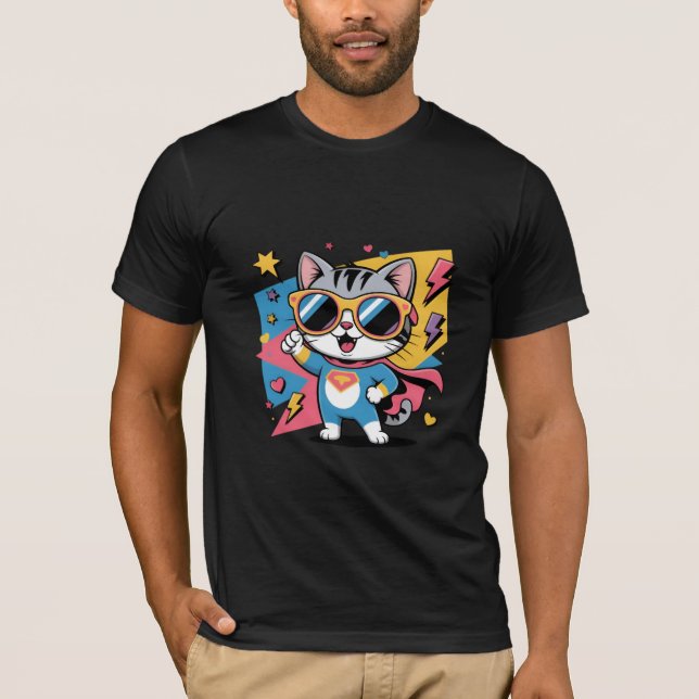 Camiseta Poder de Gatito Superhéroe (Anverso)