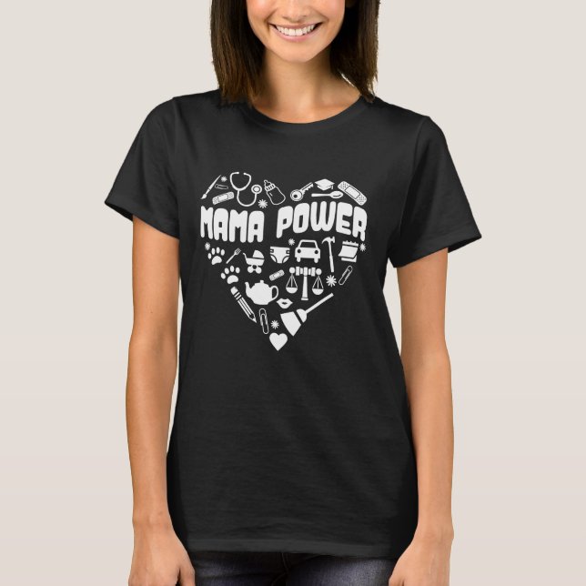 Camiseta Poder de Mamá Linda para Mujeres (Anverso)