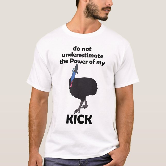 Camiseta Poder de patada de ave Cassowary cita divertida (Anverso)