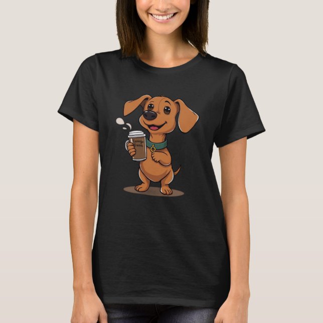 Camiseta Poder de salchicha Mini dachshund  (Anverso)