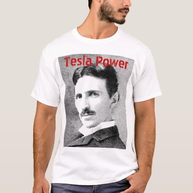 Camiseta Poder de Tesla Nikola (Anverso)