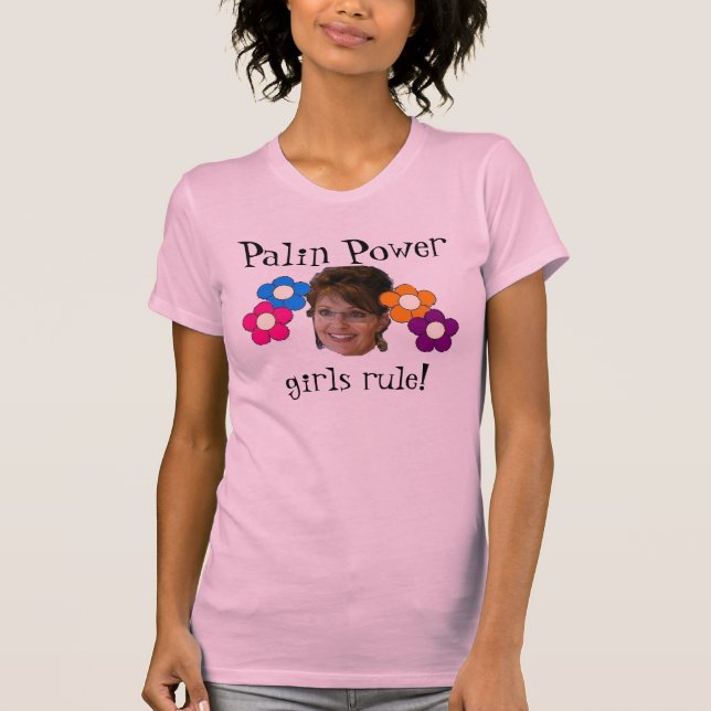 Camiseta poder del palin con las flores (Anverso)