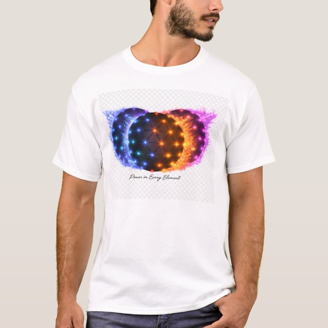 Camiseta Poder en cada elemento | Esfera de energía de Fueg (Anverso)
