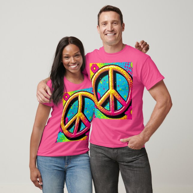 Camiseta Poder Floral Groovy Paz (Unisexo)