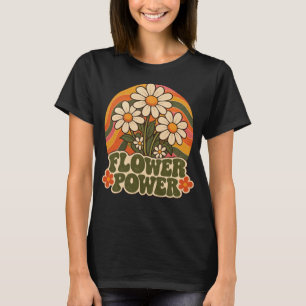Camiseta Poder Floral Vintage de los 70 Gráfico Retro Groov