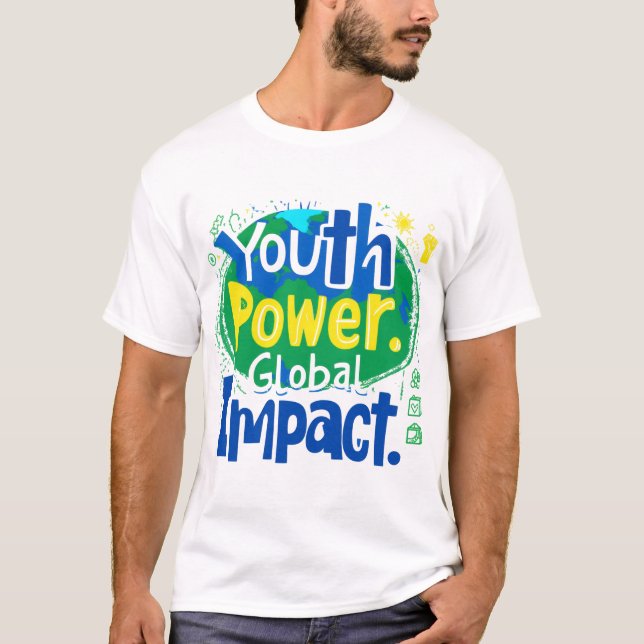 Camiseta Poder juvenil Impacto global arte terrestre (Anverso)