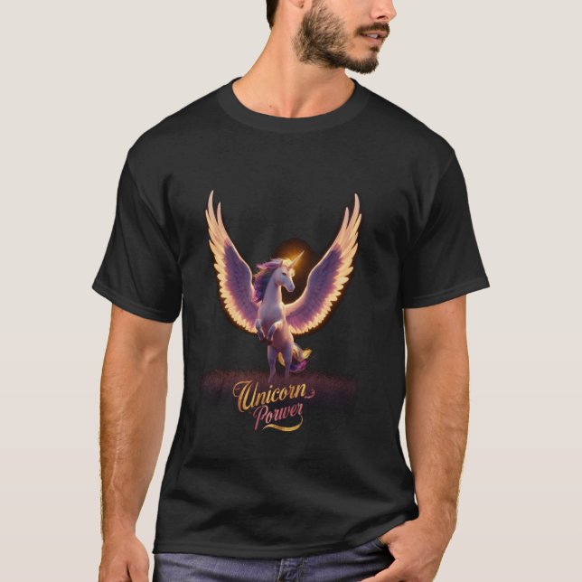 Camiseta Poder Mágico de Unicornio de Chica Linda (Anverso)
