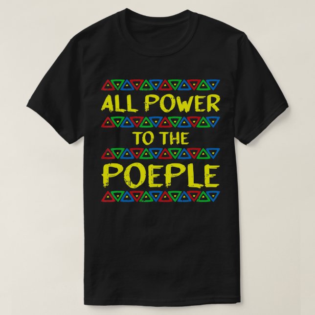Camiseta Poder Para El Pueblo Historia Negra Africano-Estad (Diseño del anverso)
