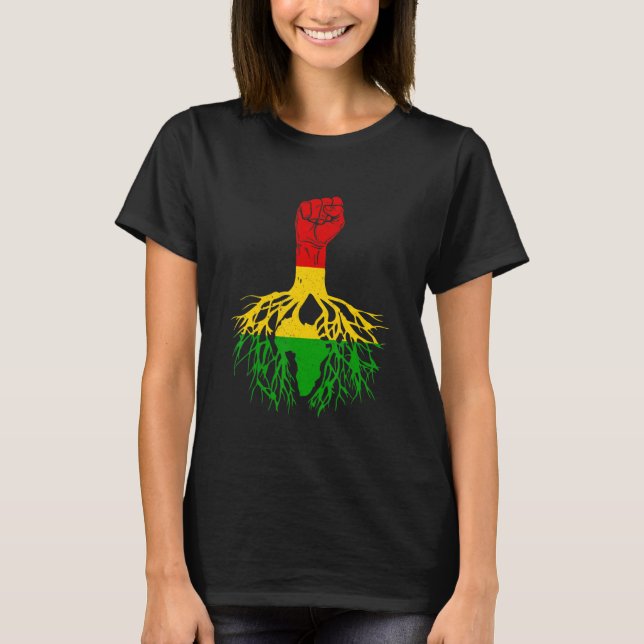 Camiseta Poder puño África Rota Melanin Queen King Black H (Anverso)