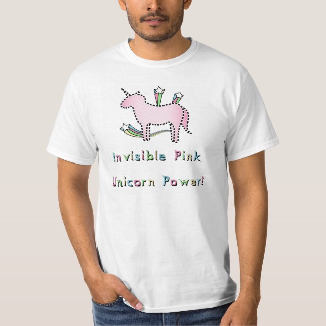 Camiseta ¡Poder rosado invisible del unicornio! (Anverso)