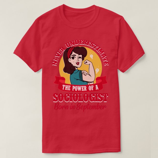 Camiseta Poder sociólogo nacido en septiembre (Diseño del anverso)