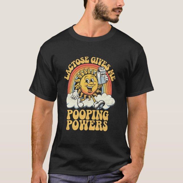 Camiseta Poderes de caca de lactosa, divertida intolerancia (Anverso)