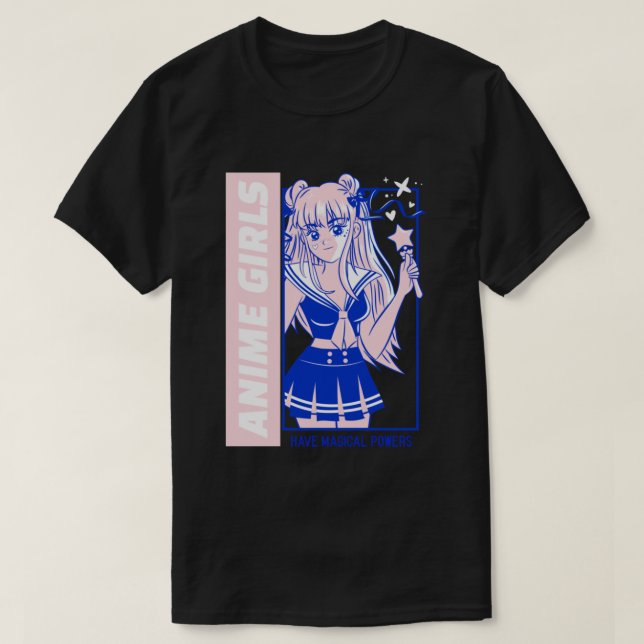 Camiseta Poderes mágicos de Anime Chica (Diseño del anverso)