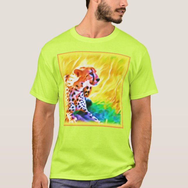 Camiseta Poderosa Pintura De Animales Chita. ¡Hazte con una (Anverso)