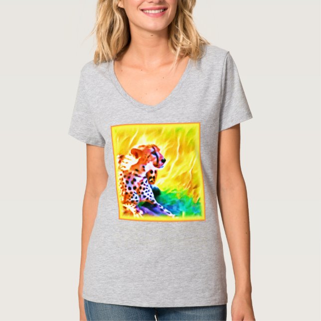 Camiseta Poderosa Pintura De Animales Chita. ¡Hazte con una (Anverso)