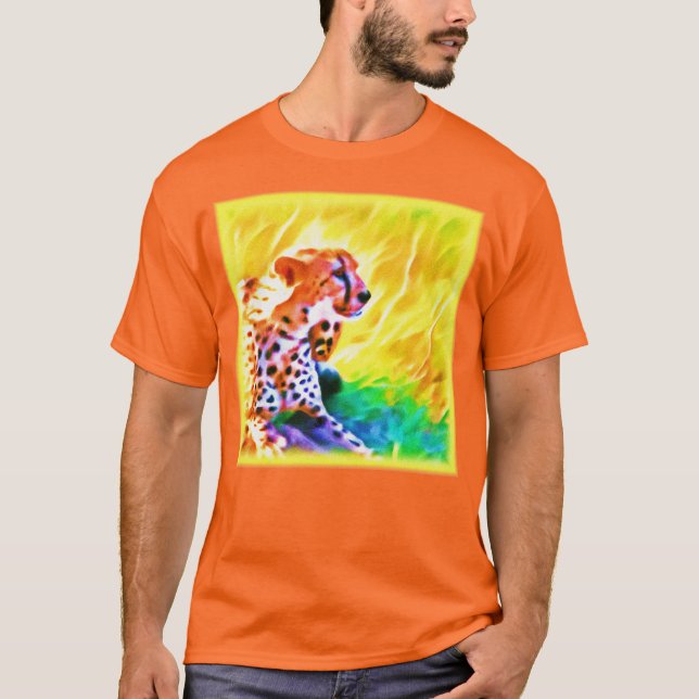 Camiseta Poderosa Pintura De Animales Chita. ¡Hazte con una (Anverso)
