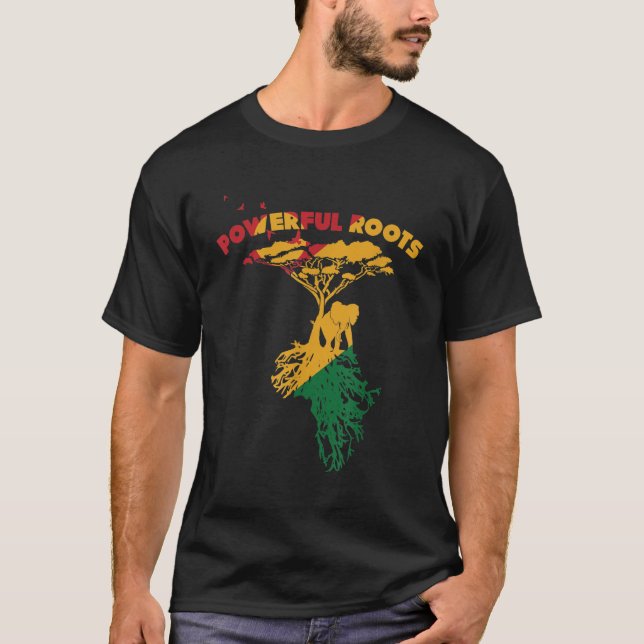 Camiseta Poderosas raíces del orgullo afroamericano negro P (Anverso)