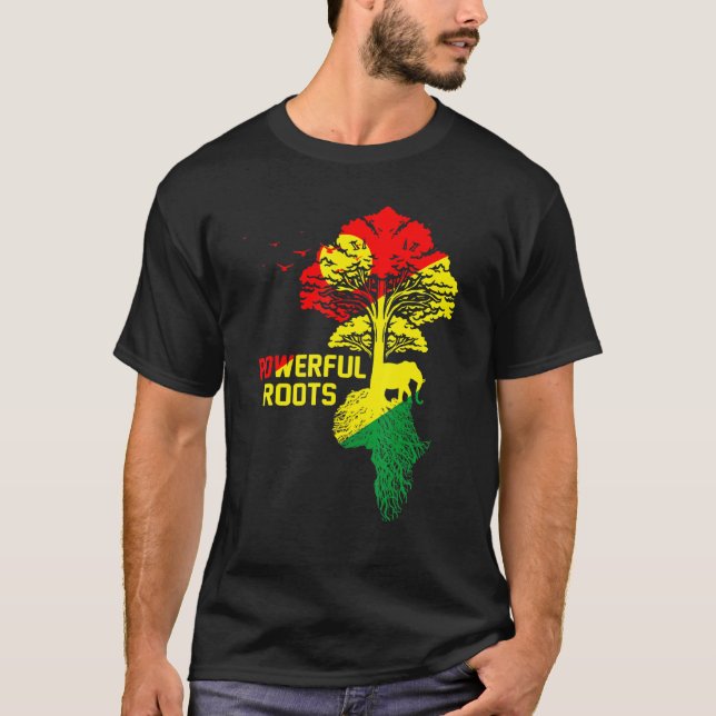 Camiseta Poderosas Raíces: Mes de la Historia Negra en Áfri (Anverso)