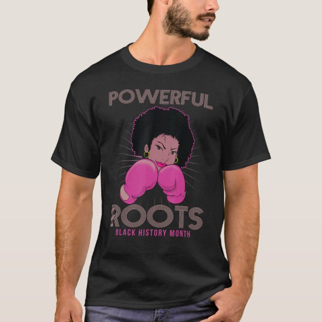 Camiseta Poderosas raíces Mes de la Historia Negra Me Encan (Anverso)