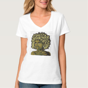 Camiseta Poderoso arte afro sobre equidad e inclusión