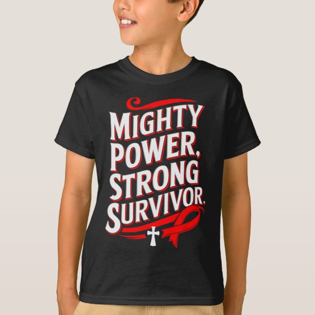 Camiseta Poderoso Poder Fuerte Superviviente Conciencia del (Anverso)