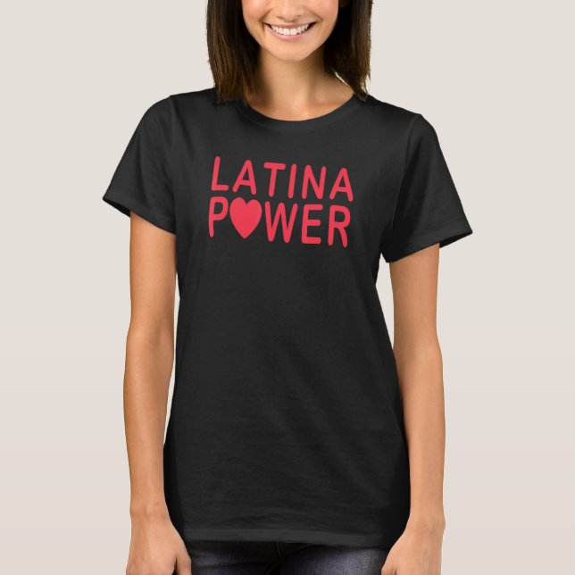 Camiseta Poderoso Poder Latina Para Mujeres Y Chicas Hispan (Anverso)