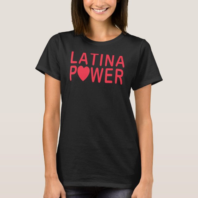 Camiseta Poderoso Poder Latina Para Mujeres Y Chicas Hispan (Anverso)