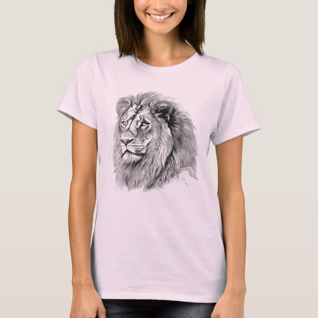 Camiseta Poderoso retrato de león (Anverso)