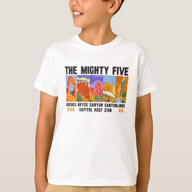 Camiseta Poderosos cinco parques nacionales de Utah (Anverso)