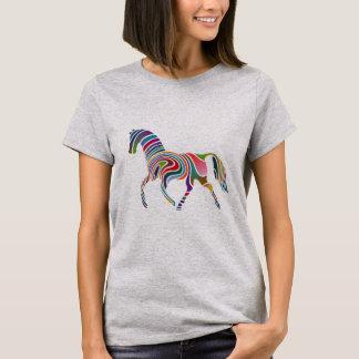 Camiseta Poderosos colores arcoiris caballo Elegante colori