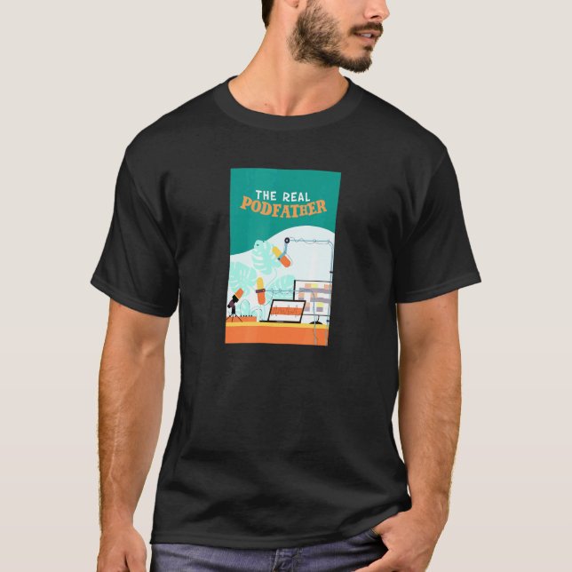 Camiseta Podfather Real - Podcaster Radio Host Podcast (Anverso)
