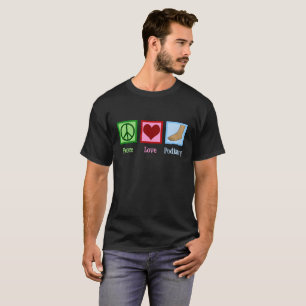 Camiseta Podiatry del amor de la paz