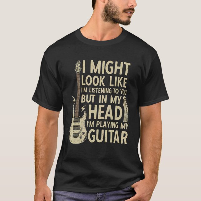 Camiseta Podría Parecer Que Te Escucho Guitar Stru (Anverso)