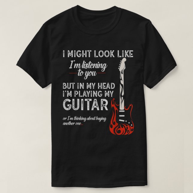 Camiseta Podría Parecer Que Te Escucho Guitarra (Diseño del anverso)