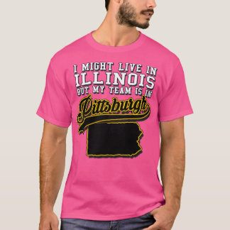 Camiseta Podría vivir en Illinois pero mi equipo está en Pi