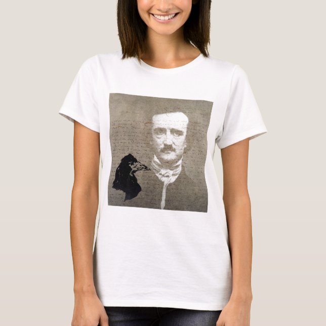 Camiseta Poe Y El Arte Digital Grunge Raven (Anverso)