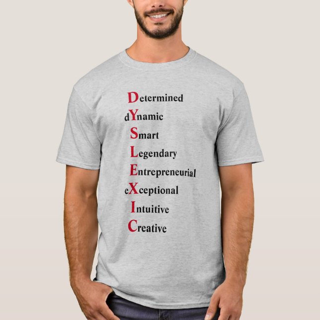 Camiseta Poema Acróstico Disléxico- RED (Anverso)