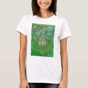Camiseta Poema de cáncer Green Guardian Angel Art T-Shirt