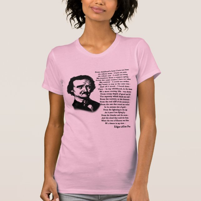 Camiseta Poema de Edgar Allan Poe SOLO (Anverso)