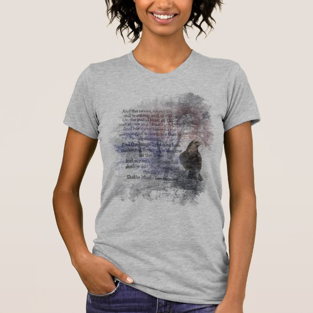 Camiseta Poema de Edgar Allen Poe cita al ravén (Anverso)