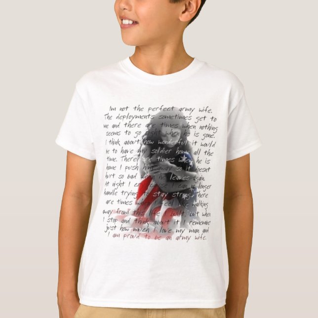 Camiseta poema de la esposa del ejército (Anverso)