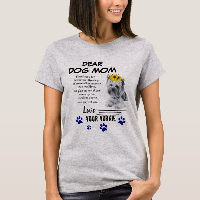 Camiseta Poema de Yorkie Mom Spacial (Anverso)