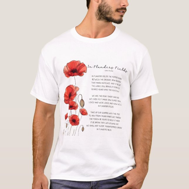 Camiseta Poema del Día del Recuerdo en los Campos de Flande (Anverso)