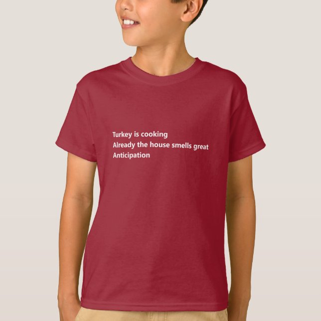 Camiseta Poema Haiku de Acción de Gracias (Anverso)