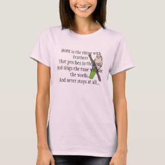 Camiseta Poema Hope de Emily Dickinson con Quaker Parakeet