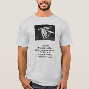 Camiseta Poema original "Trucha cruel" con arte de pesca co