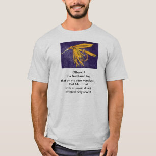 Camiseta Poema original "Trucha cruel" con arte de pesca co