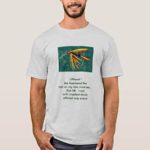 Camiseta Poema original "Trucha cruel" con arte de pesca co
