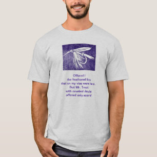 Camiseta Poema original "Trucha cruel" con arte de pesca co