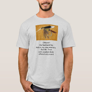 Camiseta Poema original "Trucha cruel" con arte de pesca co